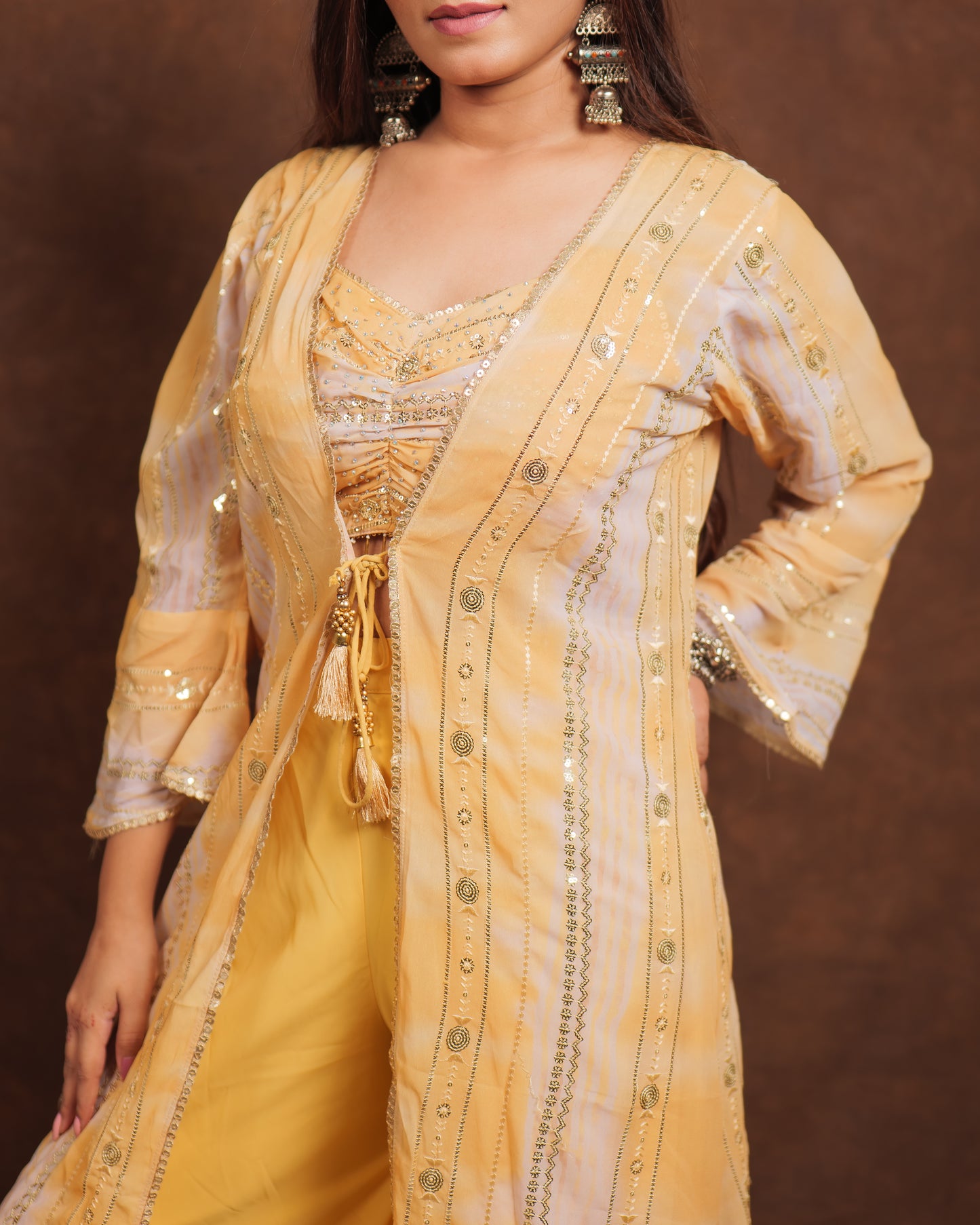 Designer indo western Shrug dress