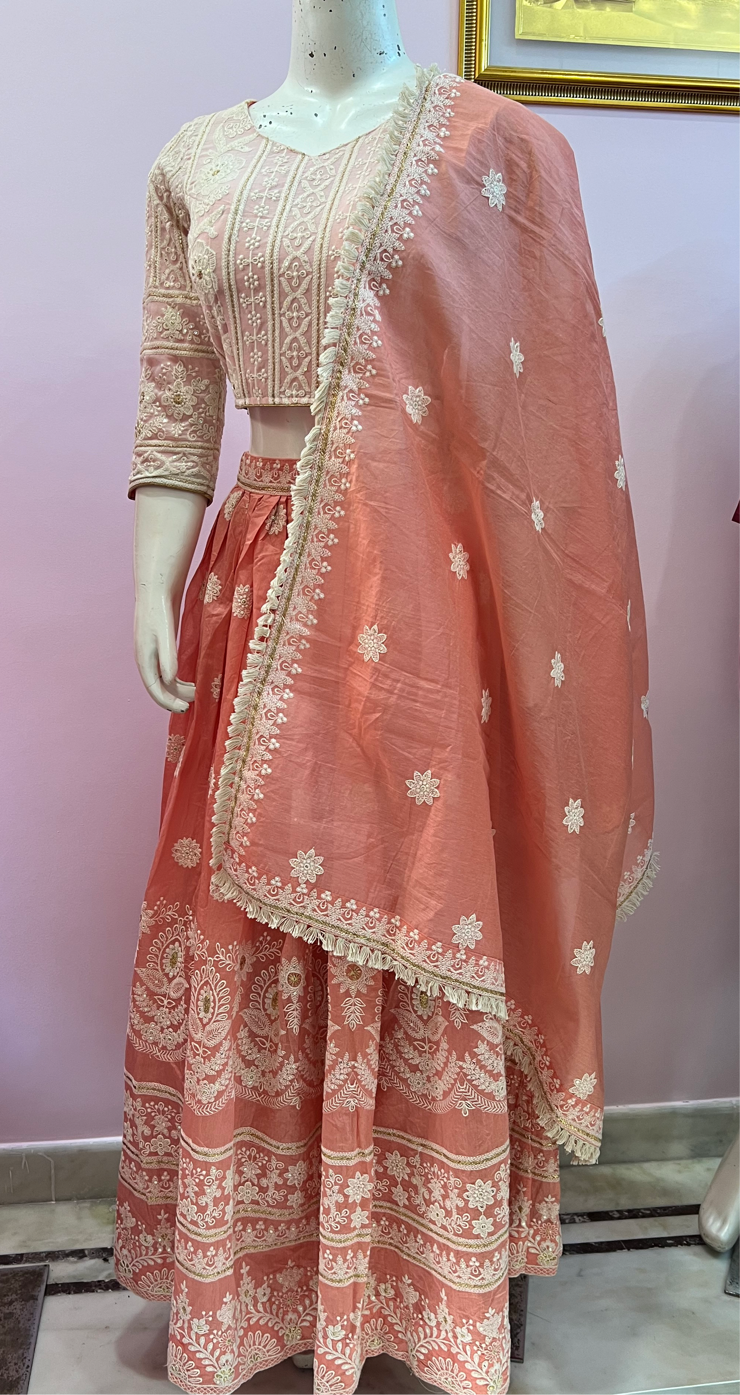 Designer Chikankari lehenga