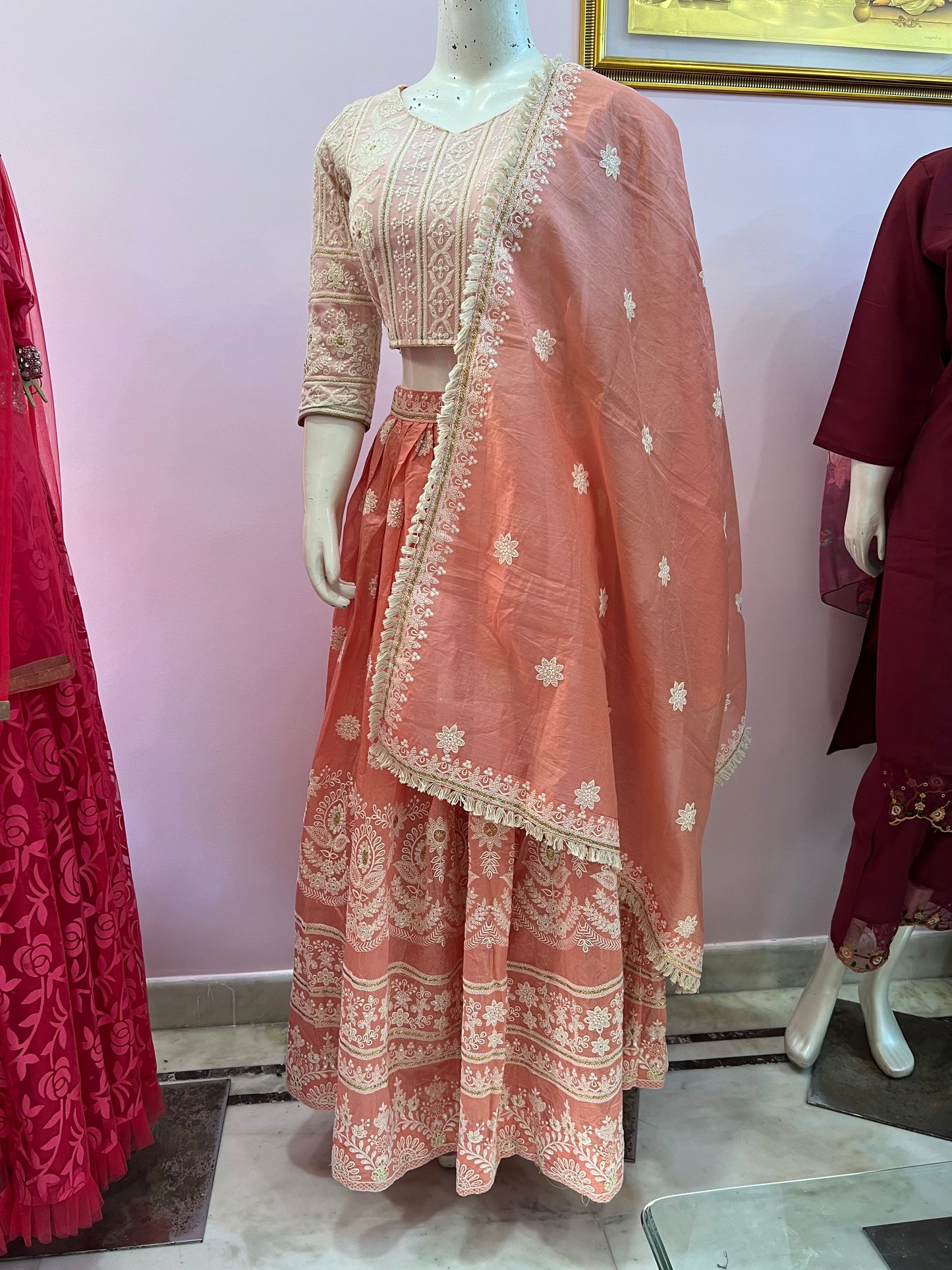 Designer Chikankari lehenga