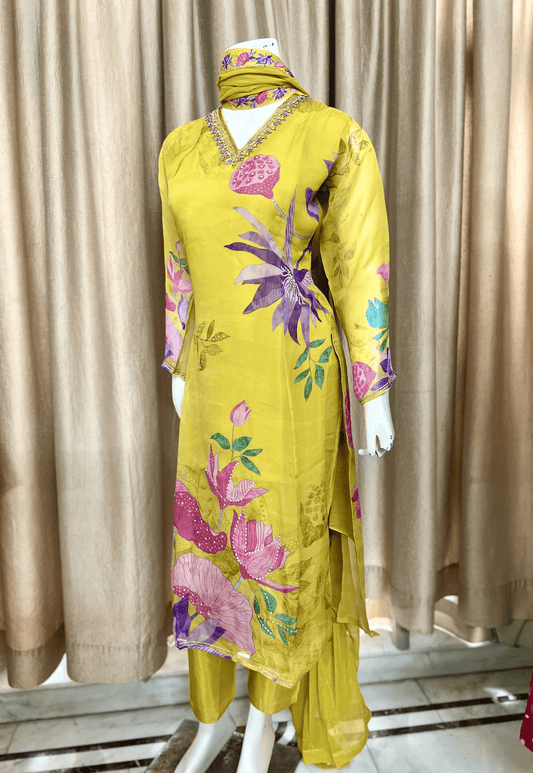 Pure Organza Floral Printed Fully Stitched Suits